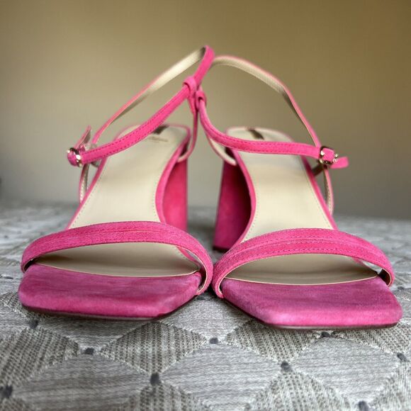 Sam Edelman Kit Dahlia Pink Strappy Sandal Women’s 11 Block Heel Barbie Wicked - Picture 10 of 16